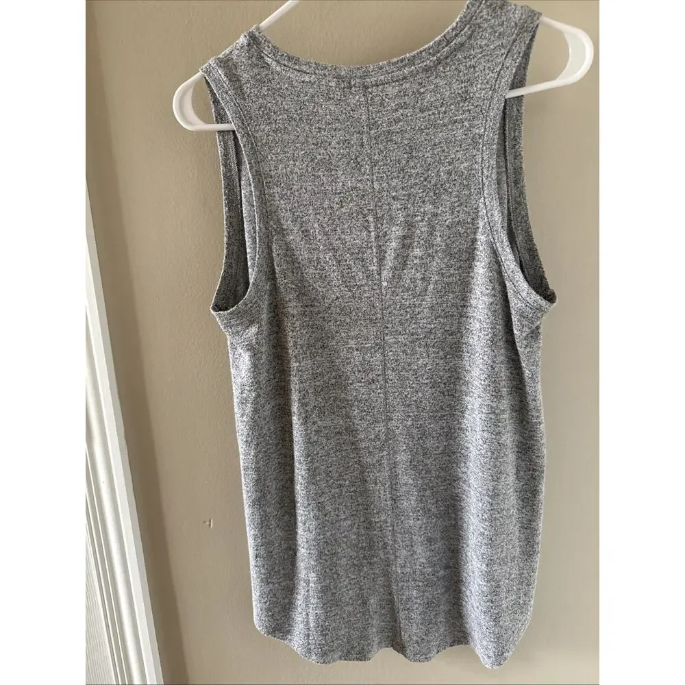Gap Womens Gray Marled Sleeveless Swing Tank Top Medium Soft Stretch Knit